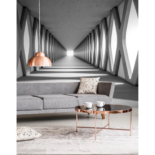 Photo Wallpaper 3D Aisle Concrete grey Designwalls