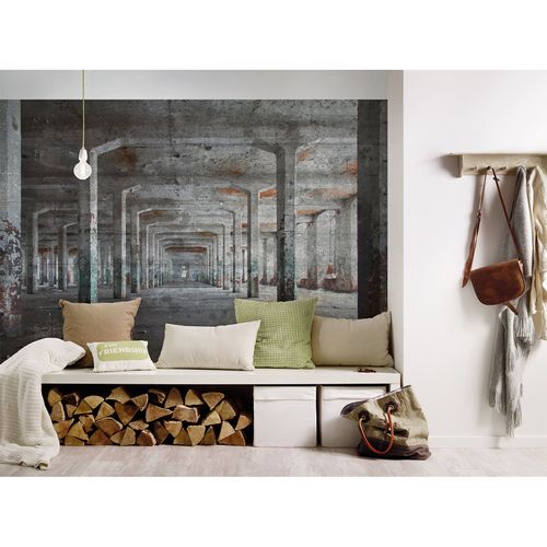 Photo Wallpaper 3D Post Concrete Industrial grey copper