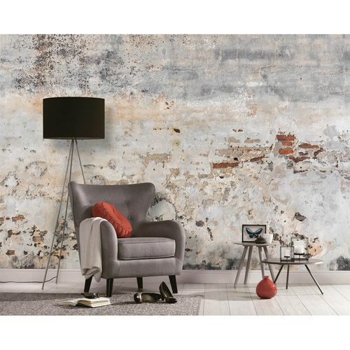 Photo Wallpaper Wall Stone Plaster Industrial grey brown