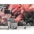 Photo Wallpaper Smoke Aquarell red grey Designwalls 1