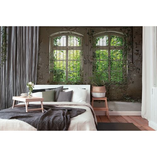 Room Image Photo Wallpaper Window Plaster Wall grey green