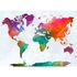 Photo Wallpaper World Map Aquarell colourful white 2