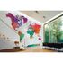 Photo Wallpaper World Map Aquarell colourful white 1