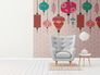 Illustration Photo Wallpaper Lanterns Asia pink red brown 38248-1 1