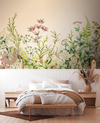 Picture Photo Wallpaper Plants Leaves Floral beige 38277-1