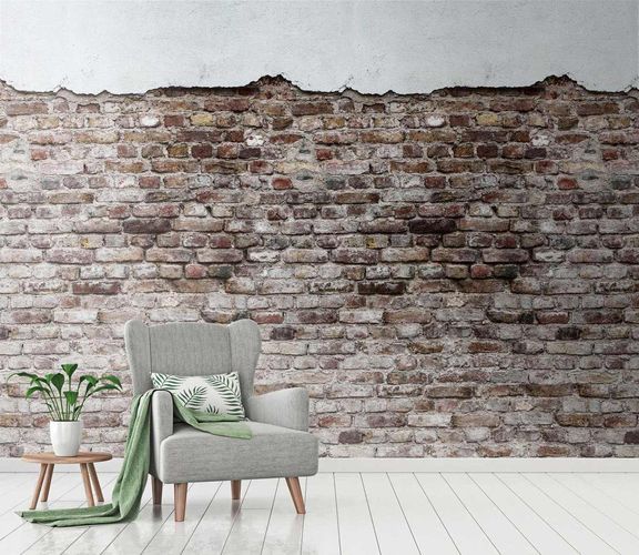 Image Photo Wallpaper Brick Wall Plaster grey brown 38333-1