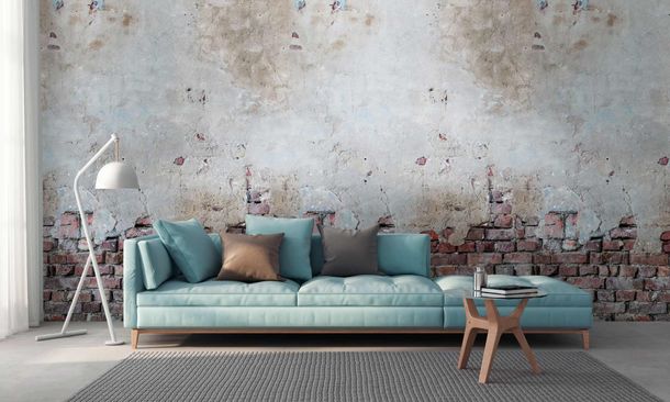 Photography Photo Wallpaper Plaster Wall Brick grey red 38336-1