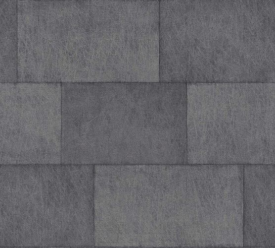 Image Non-Woven Wallpaper Stone Look anthracite Gloss 38201-6