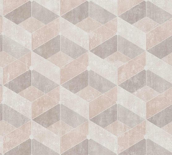 Image Non-Woven Wallpaper Graphic 3D Look beige pink 38202-1