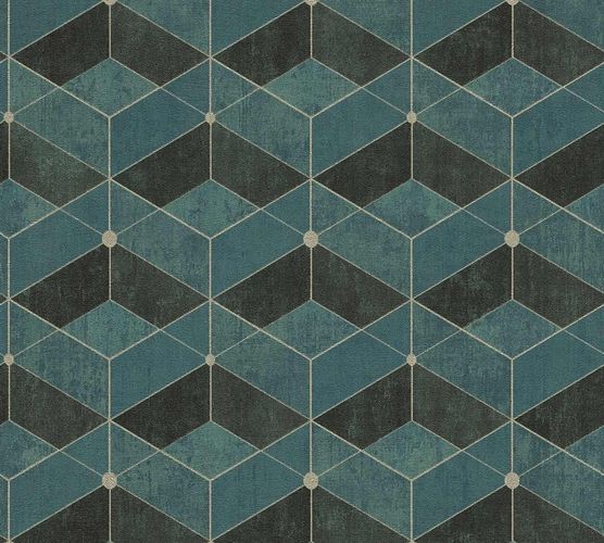 Image Non-Woven Wallpaper Graphic 3D Look green black 38202-3
