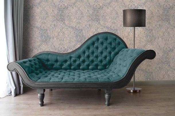 Image Non-Woven Wallpaper Classic Baroque beige blue 38093-1