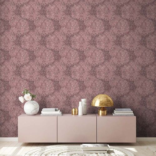 Image Non-Woven Wallpaper Classic Baroque pink red 38093-2