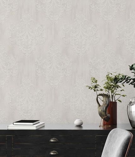 Image Non-Woven Wallpaper Baroque Ornaments greige 38096-2