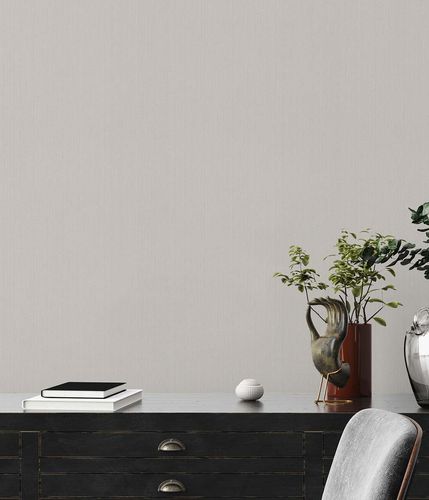 Image Non-Woven Wallpaper Plain Stripes beige 38098-3