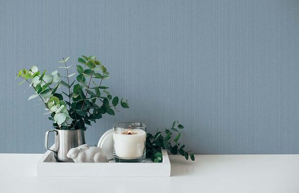 Image Non-Woven Wallpaper Plain Stripes blue 38098-7