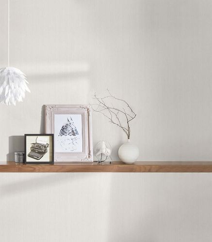 Image Non-Woven Wallpaper Plain Stripes white-cream 38099-2