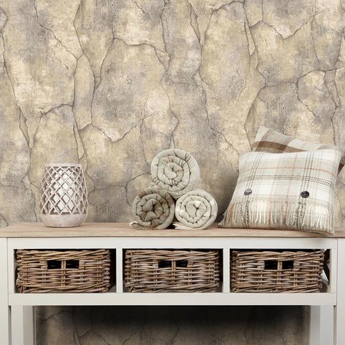 Image Non-Woven Wallpaper Stone Look Wall brown 10237-11
