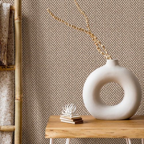 Picture Non-Woven Wallpaper Wood Rattan brown 10209-02