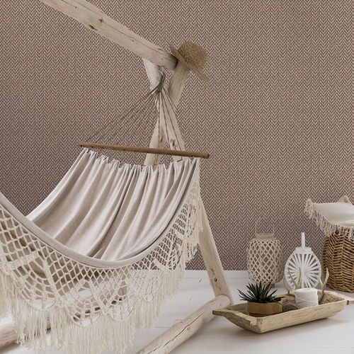 Image Non-Woven Wallpaper Wood Rattan brown black 10209-11