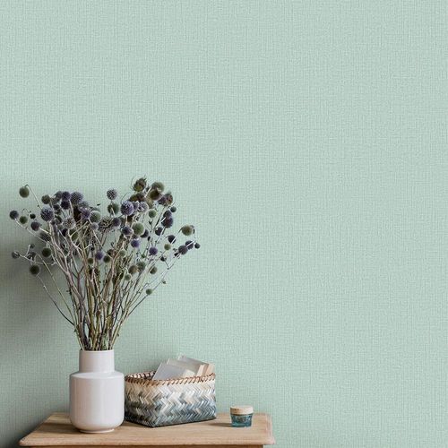 Picture Non-Woven Wallpaper Plain Textile light green 10215-35