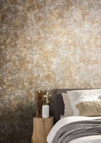 Illustration Non-Woven Wallpapern Patina Stone brown 85725