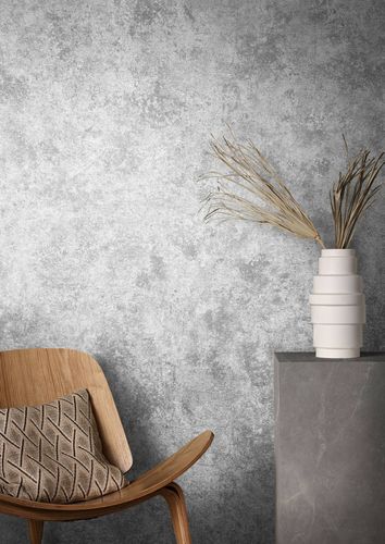 Illustration Non-Woven Wallpapern Patina Stone grey 85727