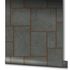 Illustration Non-Woven Wallpapern Tiles Wood anthracite copper 85744 2