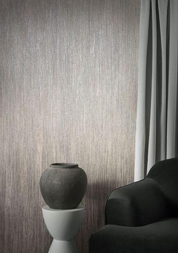 Illustration Non-Woven Wallpapern Plain greige Metallic 85756