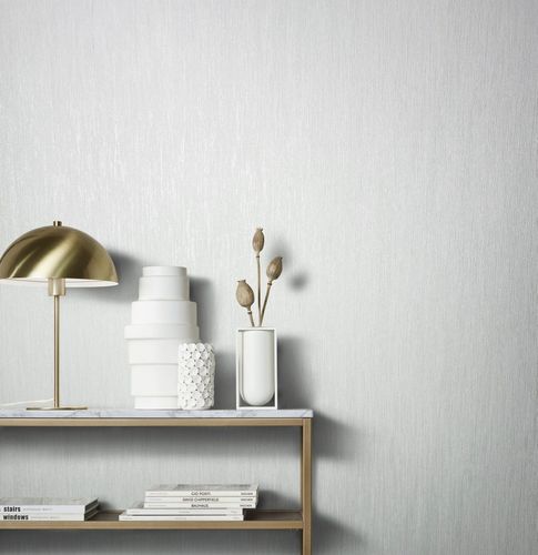 Photography Non-Woven Wallpapern Plain white Metallic 85761