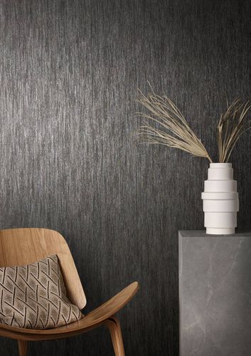 Photography Non-Woven Wallpapern Plain anthracite Metallic 85762