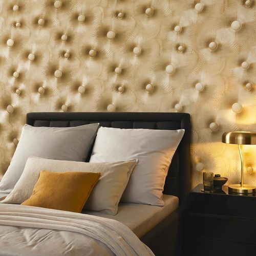 Photography Wallpaper ELLE Sun Circles beige Metallic 10191-02