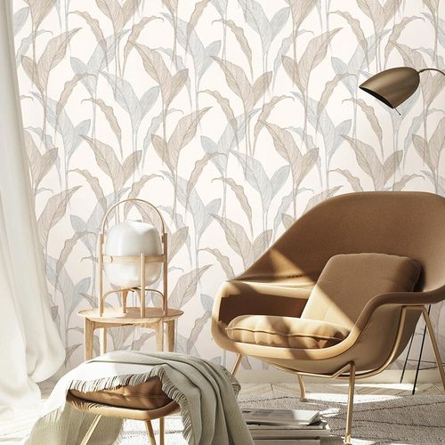 Image Wallpaper ELLE Floral Leaves blue gold Gloss 10207-08