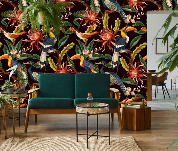 Photo Wallpaper Floral Glööckler Wallpaper Bird Plants 33436