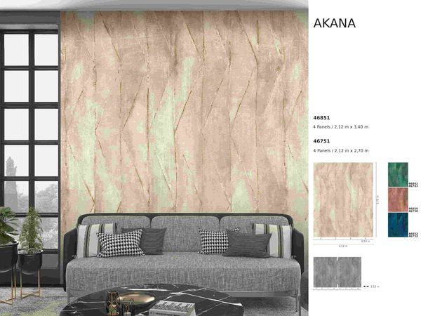 Room Image Photo Wallpaper Akana Textile Vintage Triangles beige