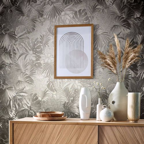 Image Non-Woven Wallpaper Leaves Metallic gold 33303