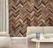 Picture Photo Wallpaper Zig-Zag Wood Look brown red 47244 1