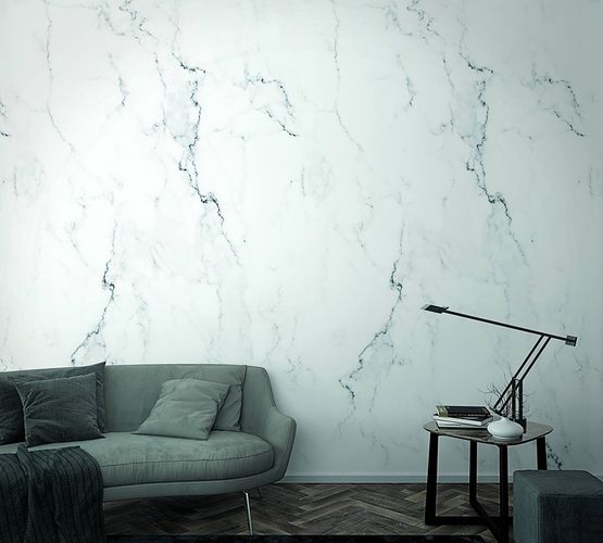 Picture Photo Wallpaper Marble Look Stone white black 47266
