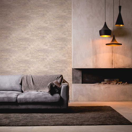 Non-Woven Wallpaper Abstract Pattern beige 38358-1