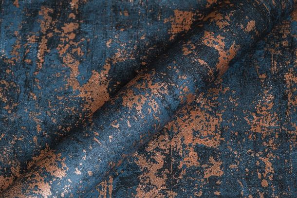 Non-woven wallpaper metallic grey copper HOMEFACTO:RI