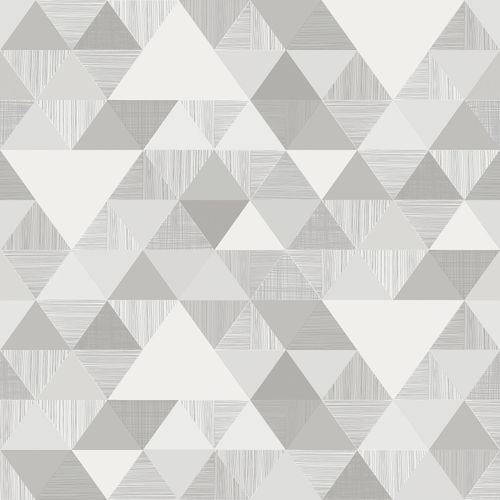 Vinyl wallpaper triangles retro white gray GranDeco IW3004
