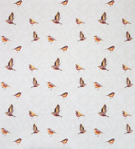 Non-Woven Wallpaper birds yellow beige green 002227