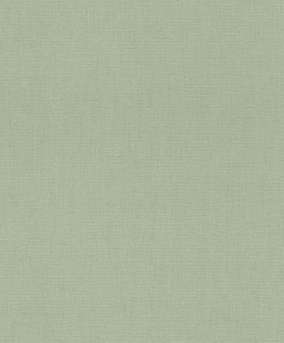 Non-Woven Wallpaper Rasch Plain Linen green 484588