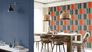 Non-Woven Wallpaper Rasch Plain Linen dark blue 484762 2