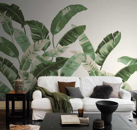 Photo Wallpaper Rasch Palm Leaves green white 485929