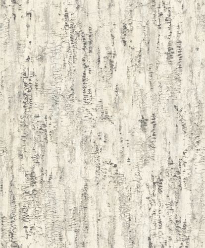 Non-Woven Wallpaper Rasch Wood Birch white grey 554045