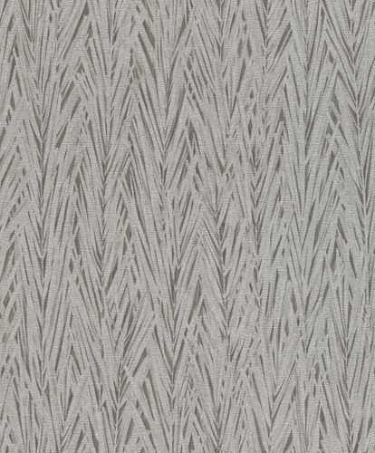 Non-Woven Wallpaper Rasch Palm silver dark grey Gloss