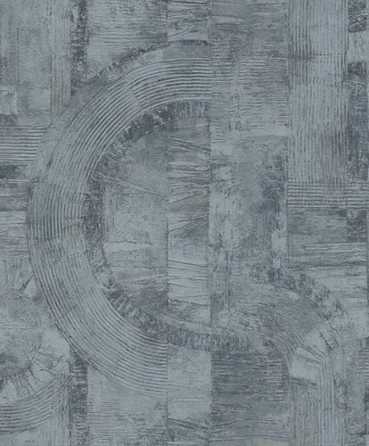 Non-Woven Wallpaper Rasch Half Circles blue 554786