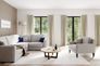 Velvet curtain Uni ecru opaque Velia 245x140 4