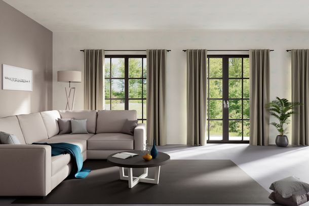 Velvet curtain Uni silver opaque Velia 245x140