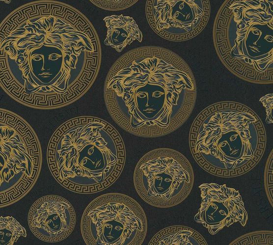 Non-woven wallpaper Versace Gold Black Logo 38611-7